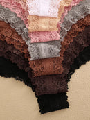 11PCS Women Lace Cotton Panties Seamless Brazilian Panties Sexy Low-Waist T-Back Bikini Female Breathable Underwear Lingerie