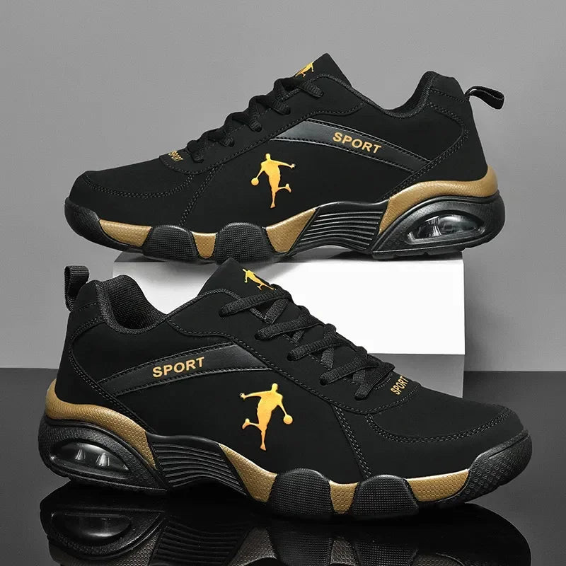 Outdoor Men's Running Sneakers. Comfortable Leather Mesh Walking Shoes Male Jogging Trainers.