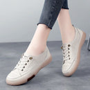 Jogging Casual Shoes Cow Leather Soft Sole Slip-on Flat Loafers Ladies Sneakers Breathable Walking Trainers