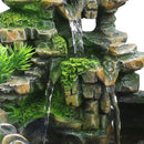 Led Lights Resin Rockery Flowing Water Fountain Lucky Feng Shui Wheel Office Desktop Ornaments With Nebulizer Home Decoration