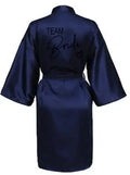 Wedding Party Team Bride Robe With Black Letters Kimono Satin Pajamas Bridesmaid Bathrobe SP003 - BUY ABROAD NOW