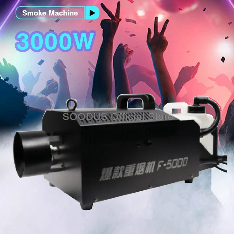 3000W High Intensity Smoke Machine With DMX Remote Control Fog Equipment Wide Coverage Smoke Effects For Stage Bar Themed Events