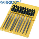 Alloy steel precision round and half round file set.