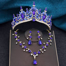 Baroque Tiaras and Crowns Princess 3-pack Wedding Crown Sets and Necklace Earrings for Party Birthday Costume Jewelry Bridal