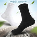 Mens Moisture Wicking Outdoor Hiking Work Cotton Socks Compression Cushion Crew Socks Leisure Men Black Socks 5 Pairs - BUY ABROAD NOW