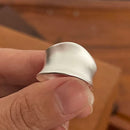 925 Sterling Silver Rings for Women Couple Minimalist Handmade Simple Wide Moon Ring Set Party Jewelry Gift Prevent Allergy