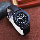 Fashion leather strap watches for woman man children boys young students 12hours quartz waterproof watches clock. - 2025