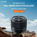 VILTROX 20mm F2.8 / 40mm F2.5 / 50mm F2 / 14mm F4 Camera Lens Full Frame Ultra Wide Angle Auto Focus VLOG Lens For Sony Nikon