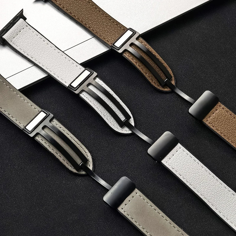 Silicone+Leather Strap For Apple Watch Band 49/44/42/45/38/40/41 Accessories Bracelet for iWatch Ultra Series 10 9 8 7 SE 6 5 4