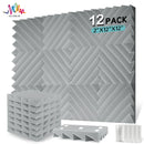 Studio Acoustic 12 Pcs, Self-adhesive Acoustic Insulation Wall Panels Foam Padding, Musical Recording Studio Home Decoration