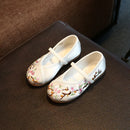 Children Flat Shoes Ethnic Style Girls Embroidered, Cloth Shoes Fashion Soft Kids Princess, Ancient Up Shoes.