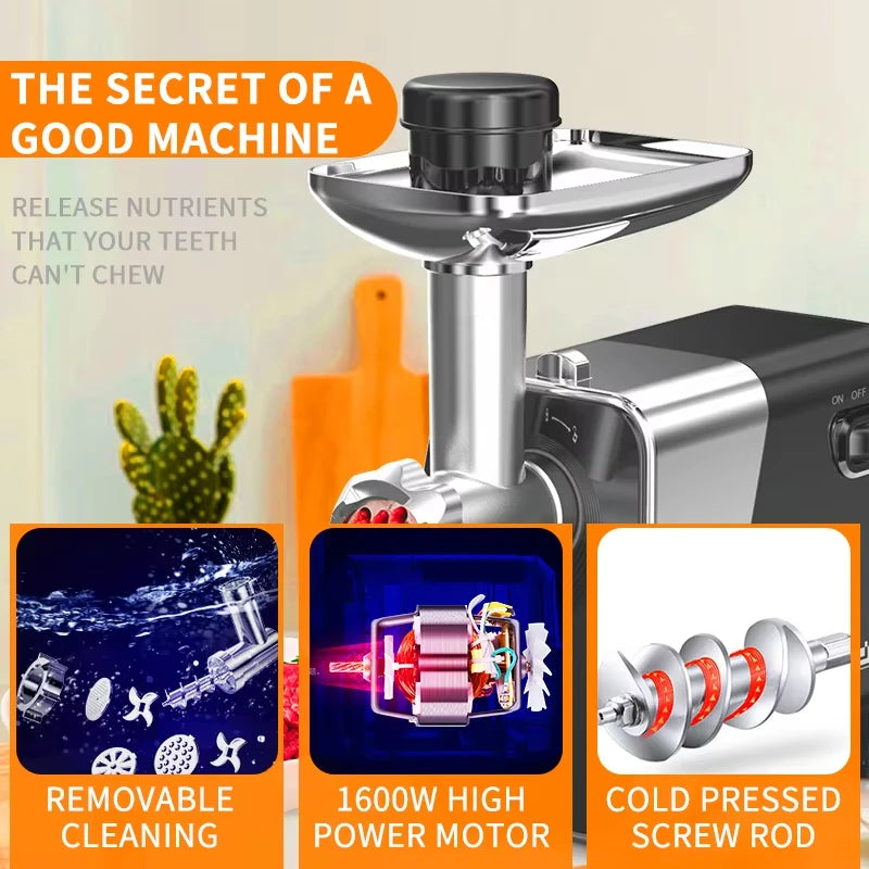Houselin Meat Grinder, 1600W  Stainless Steel Meat Grinder Electric, Meat Grinder for Home Kitchen & Commercial Using