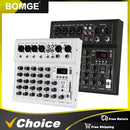 AM6 6 Channel Professional Sound Mixer Console Mini Audio Mixer Sound Card Computer Input 48v Power USB Computer Record