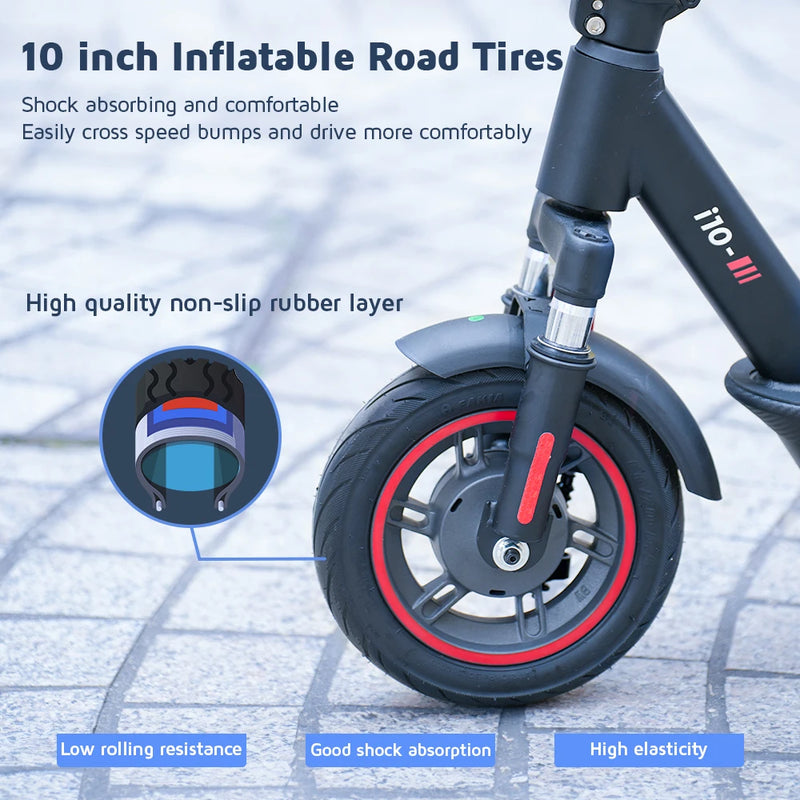 I10 Electric scooter engine WOW 36 V 15 Ah foldable 10 inch maximum range 45 km application