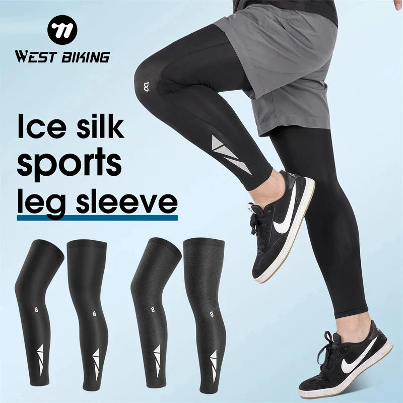 Compression Sleeves Knee Pads, Summer UV Sports Kneepad Protective Men, Women. Bike Cycling Compression Leg Sleeves. - WEST BIKING
