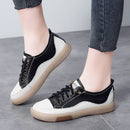 Jogging Casual Shoes Cow Leather Soft Sole Slip-on Flat Loafers Ladies Sneakers Breathable Walking Trainers