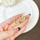 Luxury 24K  Pure Gold real gold Women's Light Luxury Diamond Earrings Geometric Twisted Square Earrings