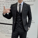 Suit (Blazer+ Vest + Pants) Men's Business Gentleman Fashion Slim Work Solid Color Plus Size Fair Dress Wedding Best Man Suit - BUY ABROAD NOW