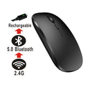 New Gaming Mouse Wireless Bluetooth Dual Mode Silent Rechargeable USB 2.4G DPI 1600 Optical Ergonomics Suitable for Laptops - BUY ABROAD NOW