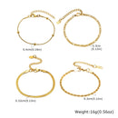 Non Tarnish Stainless Steel Bracelet Stackable for Women, Thin Herribone Chain Bracelet Waterproof Gold Plated Jewelry