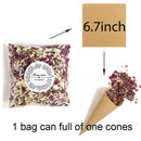 Personalized wedding confetti cones with names and date,