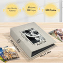 Linen cover 4x6 Photo Album 200 Pockets Slip-in Design Protects Photos Travel photos. - 1PCS