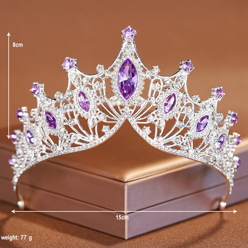 Itacazzo Bridal Headwear Noble Dazzling Silver-Colour Ladies' Crystal Crown Rhinestone Tiara Designed For Wedding Party