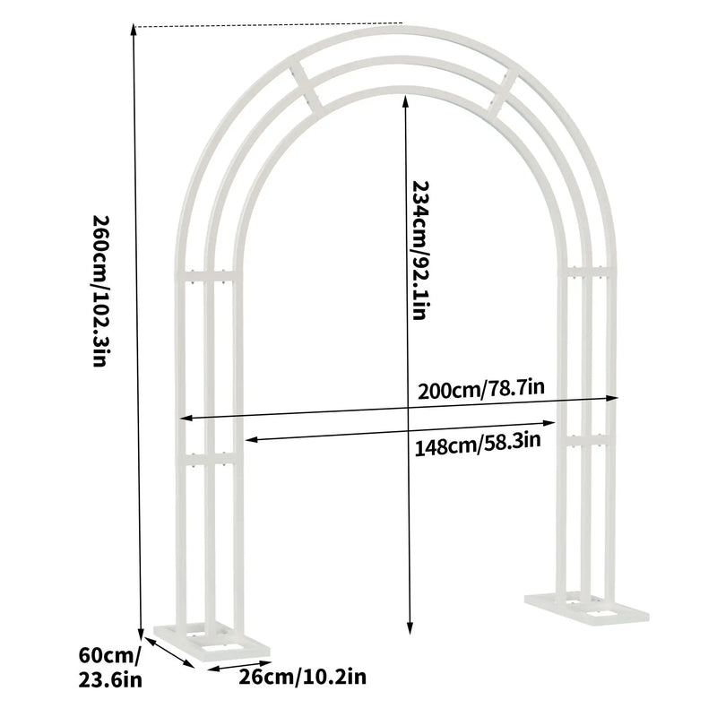Large Metal Wedding Arch with Balloons, Ideal for Weddings, Brides,