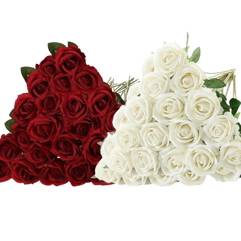 Artificial velvet roses, real touch fake roses, Valentine's Day flowers