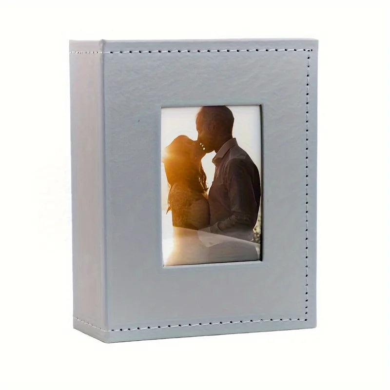 Premium Leather album - holds up to 100 4X6 "photos with front window for family, wedding and baby photos