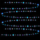 4/8/12/16M Iridescent Snowflake Garlands Paper Snowflakes Hanging Frozen Birthday Party Supplies Wedding Winter Wonderland Decor