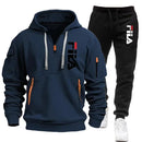 Two sets of 2026 new fashionable men's sportswear, a zippered hooded sweatshirt and sweatpants, for casual fitness and jogging