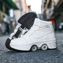 NEW children's sports roller skates deformation shoes 4 four-wheeled roller skates adult runaway shoes student deformation wheel