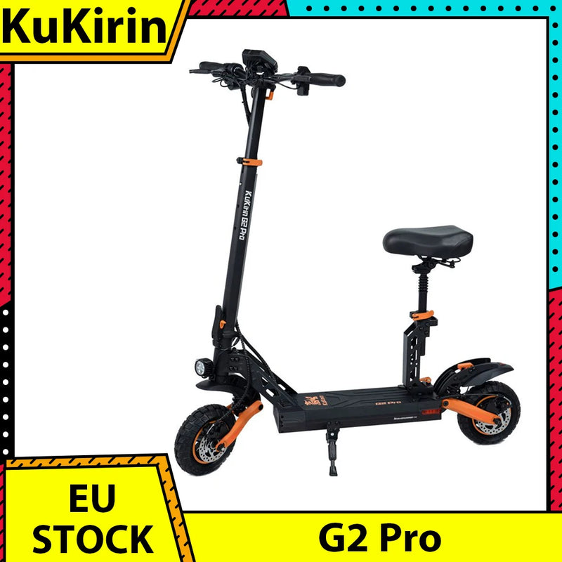 Electric Scooter 600W Brushless Motor 48V 15.6AH Battery 9-inch Rubber Vacuum Tires Detachable Seat -  Version KuKirin G2 Pro