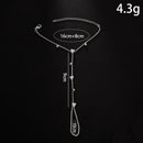 Simple Personality Gold Color Stainless Steel Y Chain Zircon Inlay Adjustable Bracelets for Women Ring Connect Bracelets Jewelry