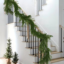 New Christmas Norfolk Pine Garland With Lights For Mantle Fireplace Decor Artificial Pine Branches Wreaths Table Home Decor 2025