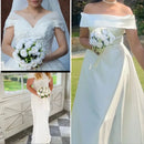 Bridal bouquet for bridesmaid, white silk flowers,