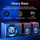 Powerful Bluetooth Speakers Colorful LED Home TV Theater Sound Wireless Subwoofer 3D Stereo Surround Wooden Material USB Wired