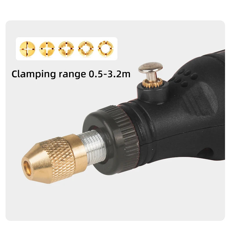 Dremel tool, cordless drill, rotary tool, mini electric drill.