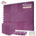 Studio Acoustic 12 Pcs, Self-adhesive Acoustic Insulation Wall Panels Foam Padding, Musical Recording Studio Home Decoration