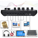 F998/V8S Sound Card Microphone Sound Mixer Live Sound Card Board Audio Mixing Console Amplifier Live Broadcast Podcast Condenser