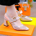 Spring and summer new women's shoes, net cloth high heels