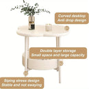 Cream Style Small Coffee Table Creative Side, Table Modern Simple, Sofa Side Cabinet, Table Small Coffee, Table A Few Double Layered.