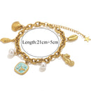 GIOIO Stainless Steel Starfish Seashell Bracelet Gold-Plated Pendant Bracelets For Women Jewelry Waterproof Trendy Jewelry Gift