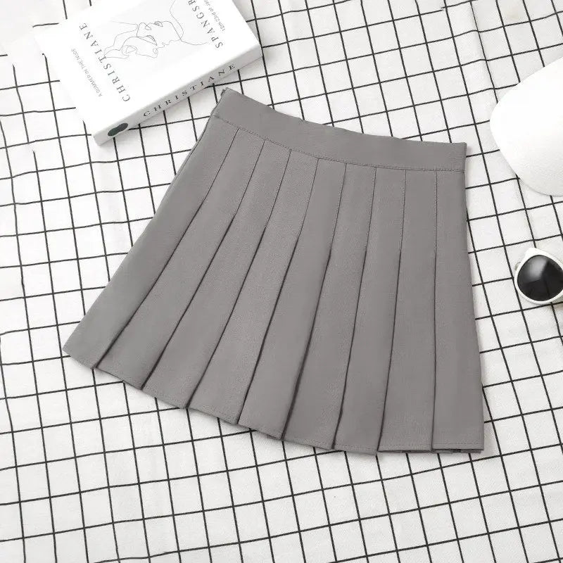 Brown Skirt Ladies 2025 Summer Clothes Women's High Waist Harajuku Korean Style Black Mini Pleated Skirt For School Girl Uniform