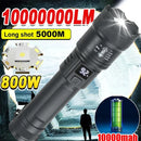 High Strong Power Led Flashlights 2000LM Tactical Torch with Display Light USB Charging Camping Fishing Emergency Zoom Lantern - BUY ABROAD NOW