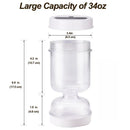 Pickles Jar With Forks Dry and Wet Dispenser Pickle and Olives Hourglass Jar Cucumber Container for Kitchen Juice Separator Tool