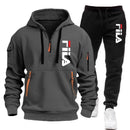 Two sets of 2026 new fashionable men's sportswear, a zippered hooded sweatshirt and sweatpants, for casual fitness and jogging