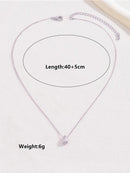 1pc Minimalist Style Niche Design Water Drop Beaded Stainless Steel 18K Gold Plated Necklace For Women Stacking Necklace Summer