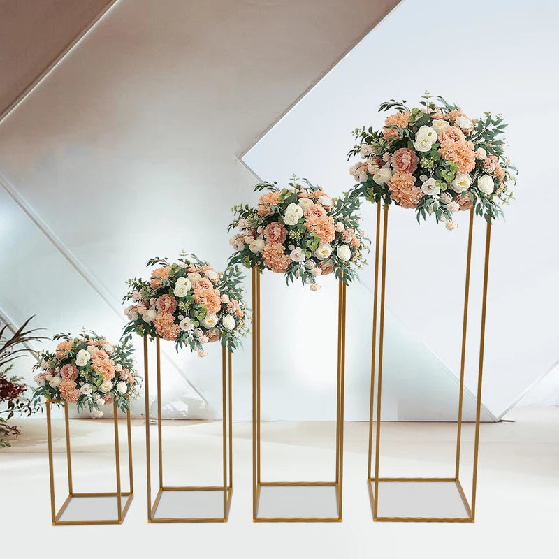 Gold metal pieces with rectangular frame for wedding backdrop, birthday party arch